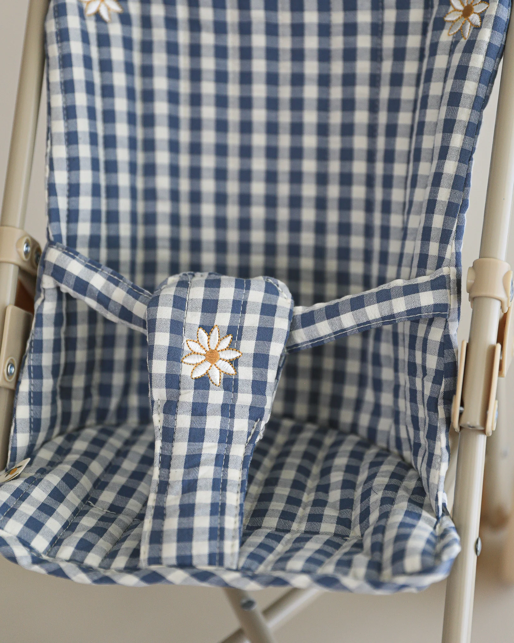 Konges Sloejd | Doll Stroller - Captains Blue Check - Image 3