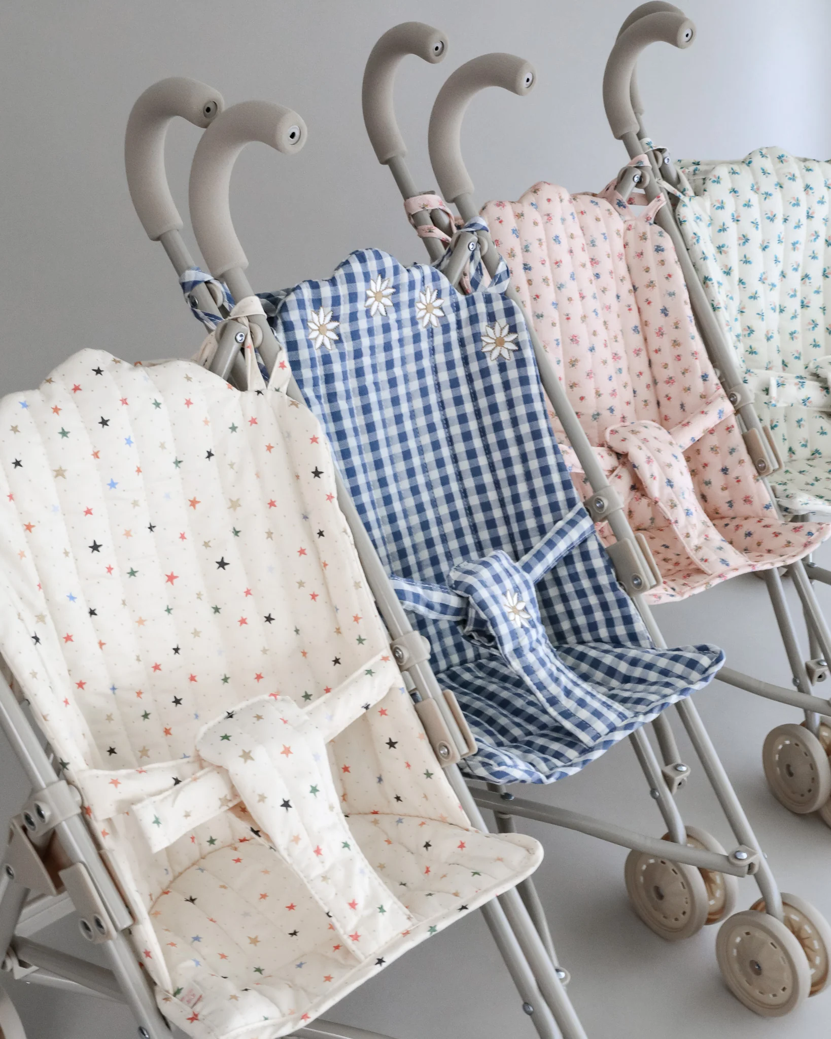 Konges Sloejd | Doll Stroller - Captains Blue Check - Image 4