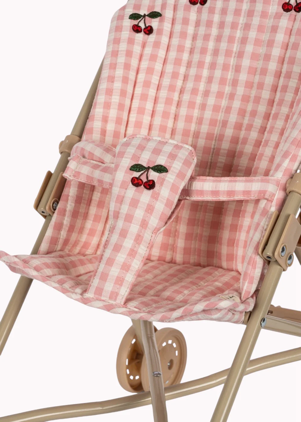 Doll Stroller - Powder Pink Check - Image 4