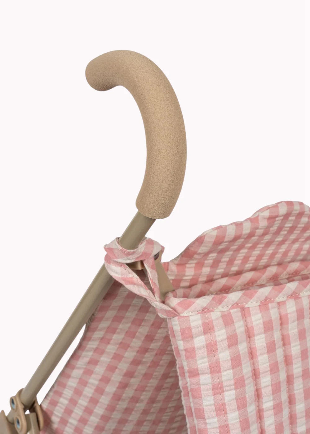 Doll Stroller - Powder Pink Check - Image 5