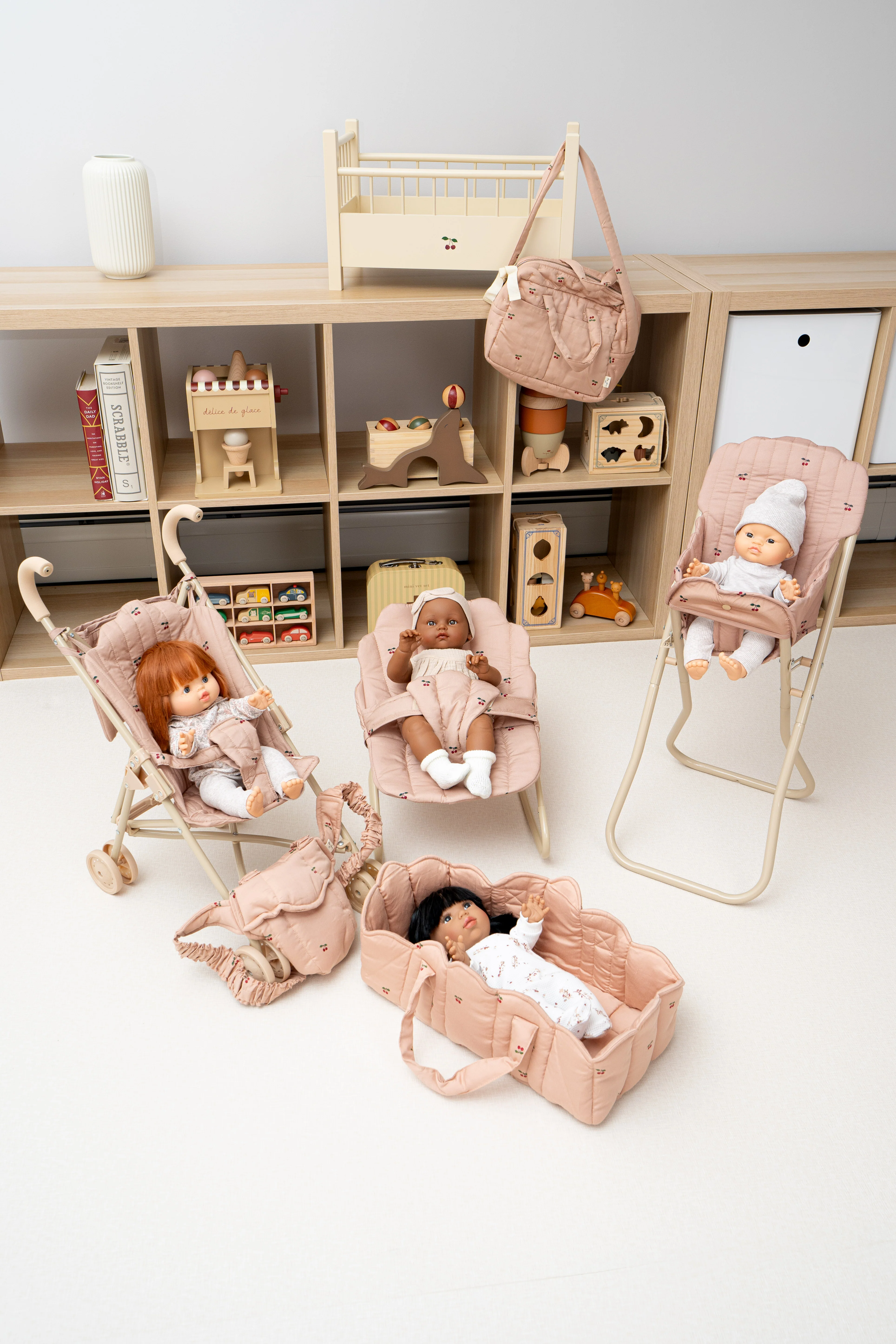 Doll Stroller - Powder Pink Check - Image 8
