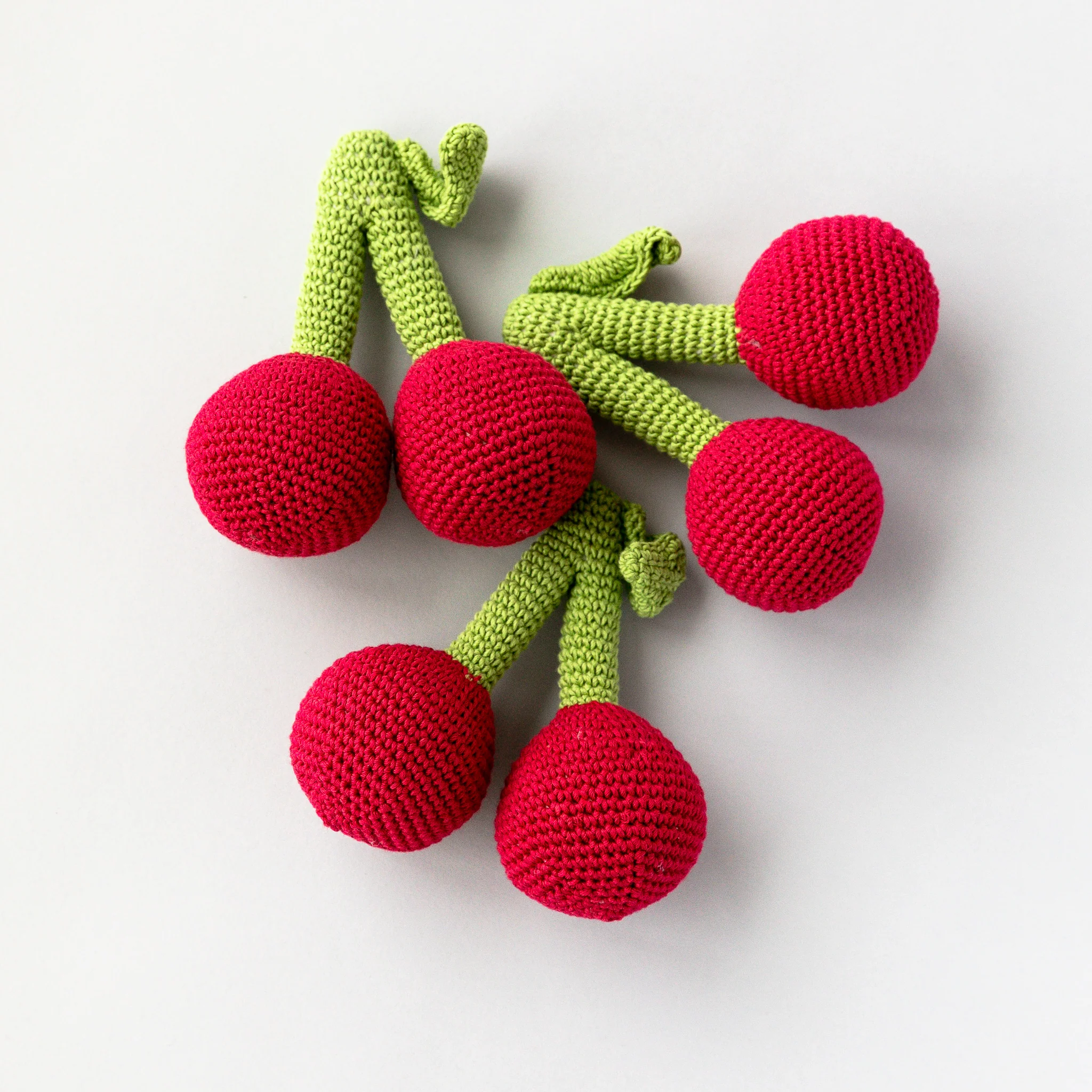 Handmade Cherry Rattle, Play Food - Image 2