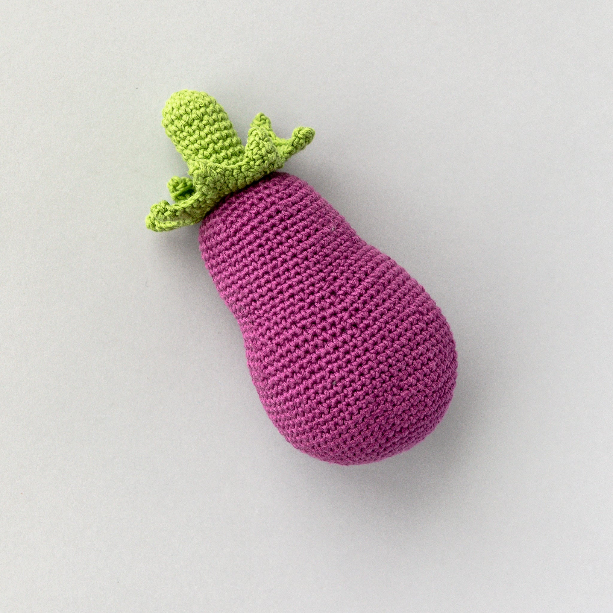 Handmade Eggplant Rattle, Play Food - Image 2