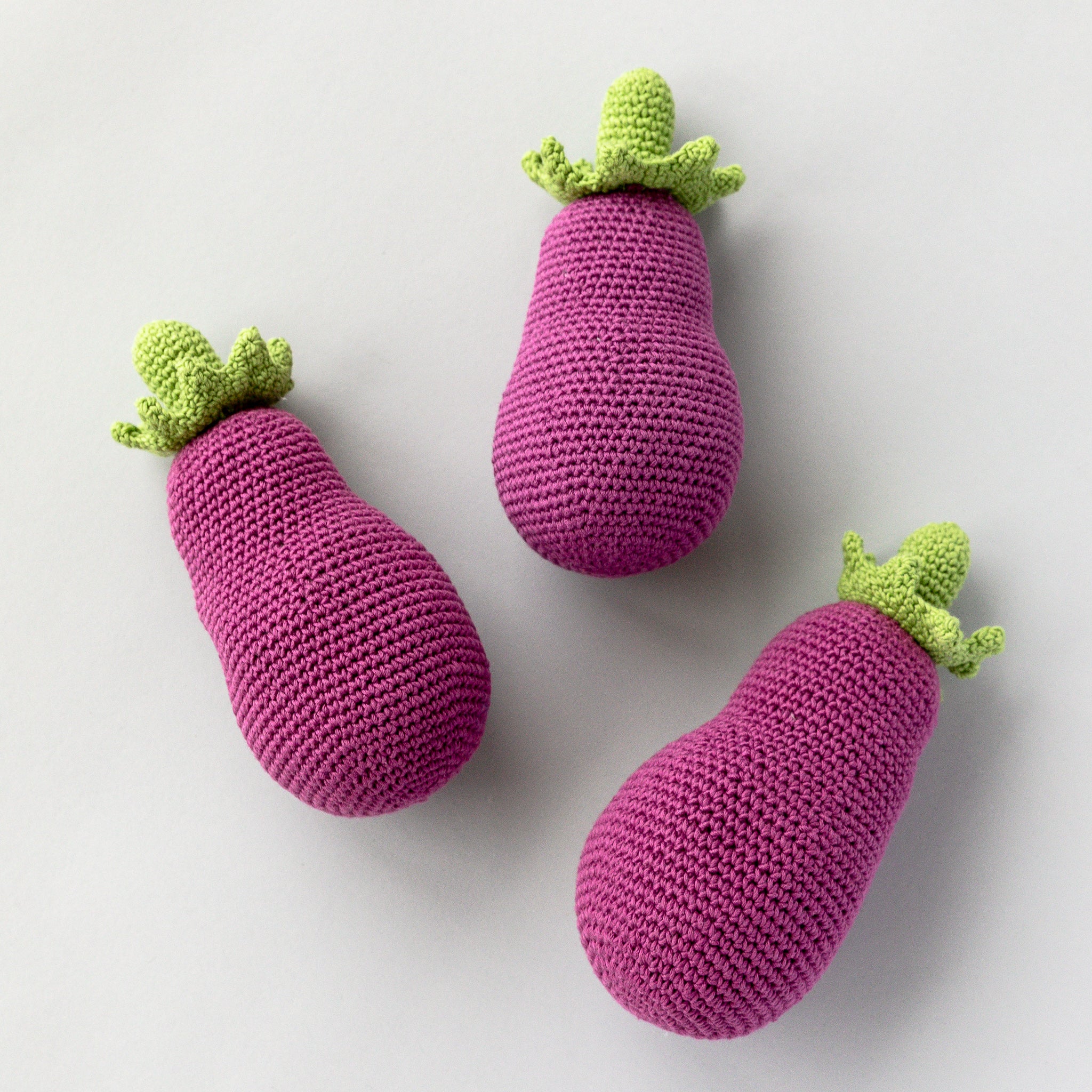 Handmade Eggplant Rattle, Play Food - Image 4