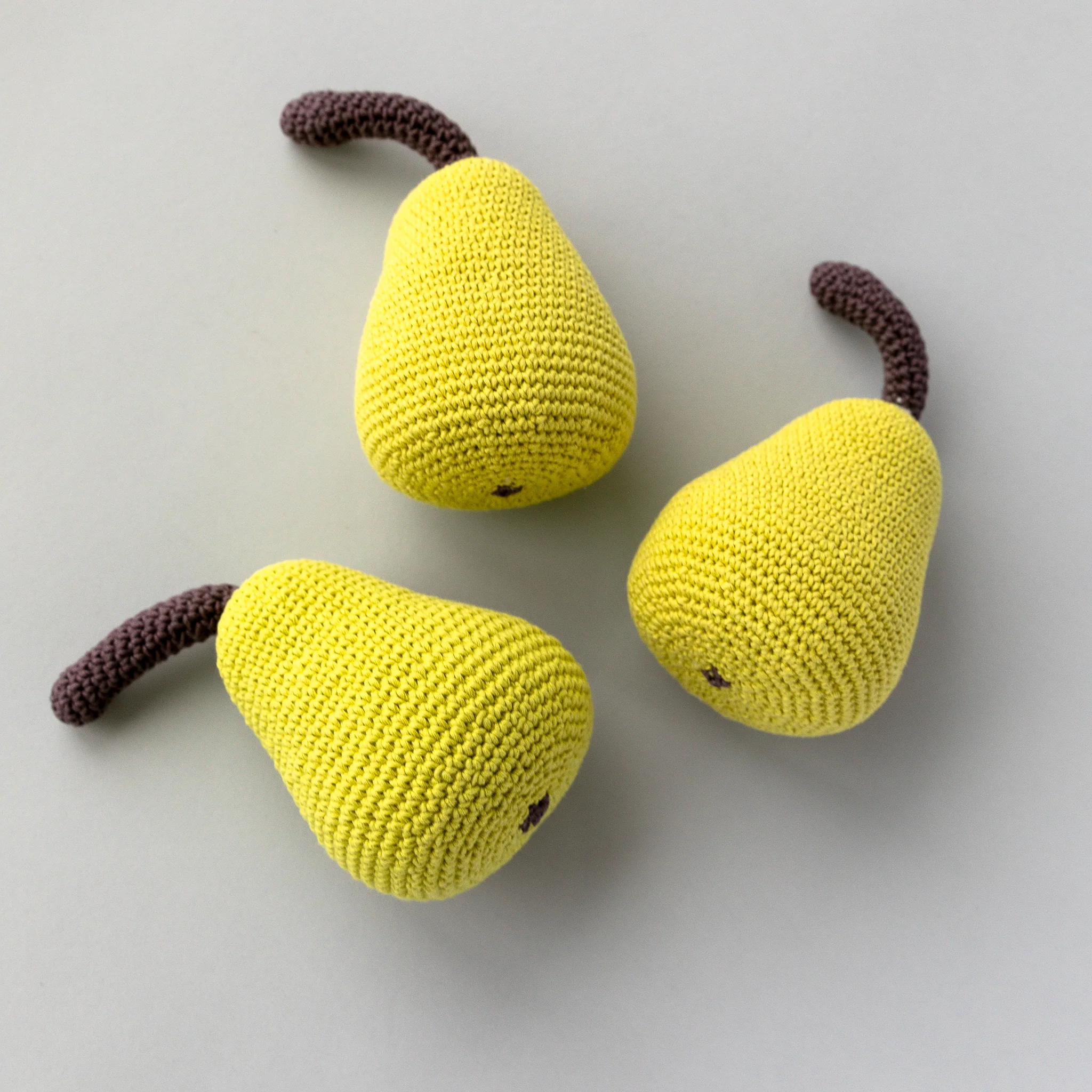 Handmade Pear Rattle, Play Food - Image 3