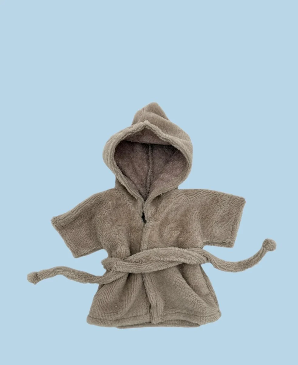 Hooded Bathrobe - Cream - Image 2