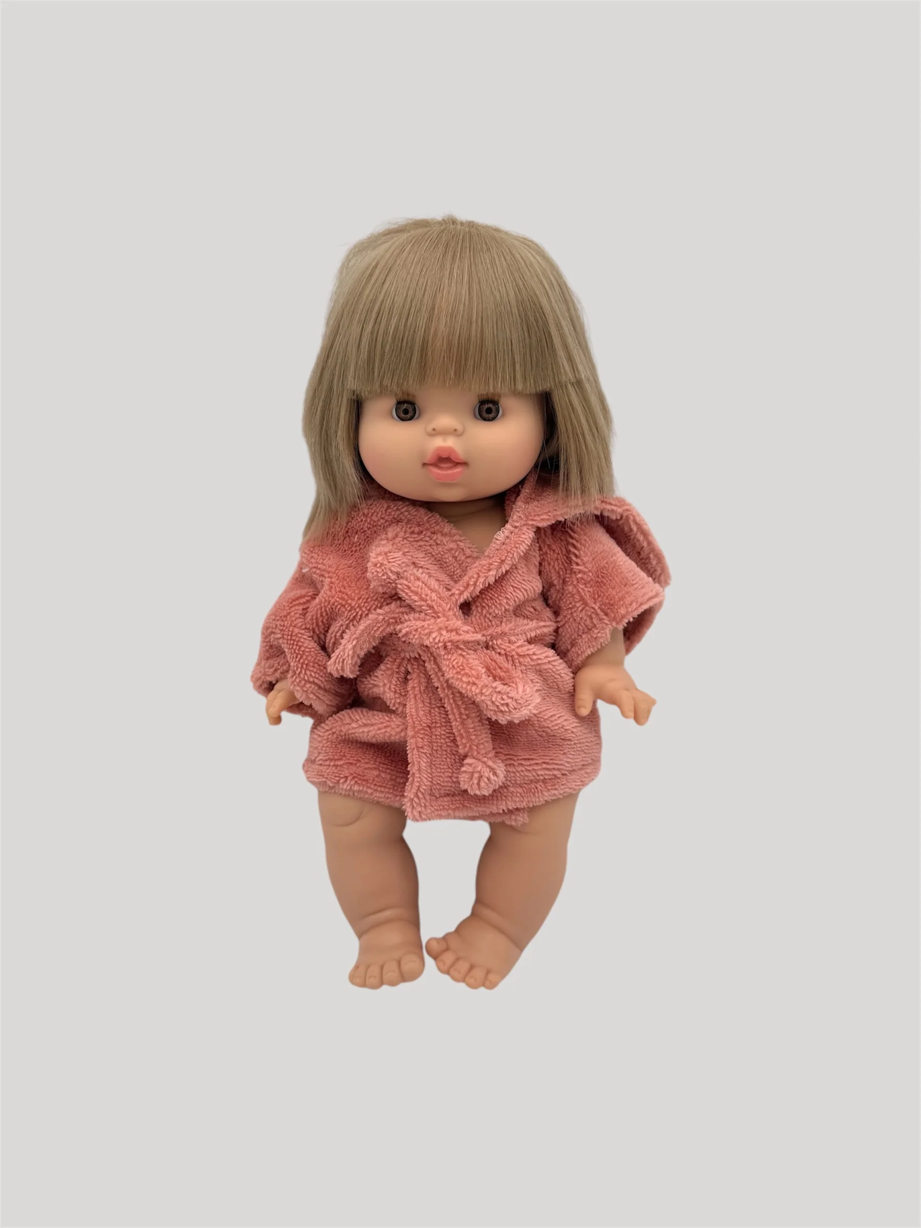 Minikane Doll Clothes | Hooded Bathrobe - Marsala - Image 2