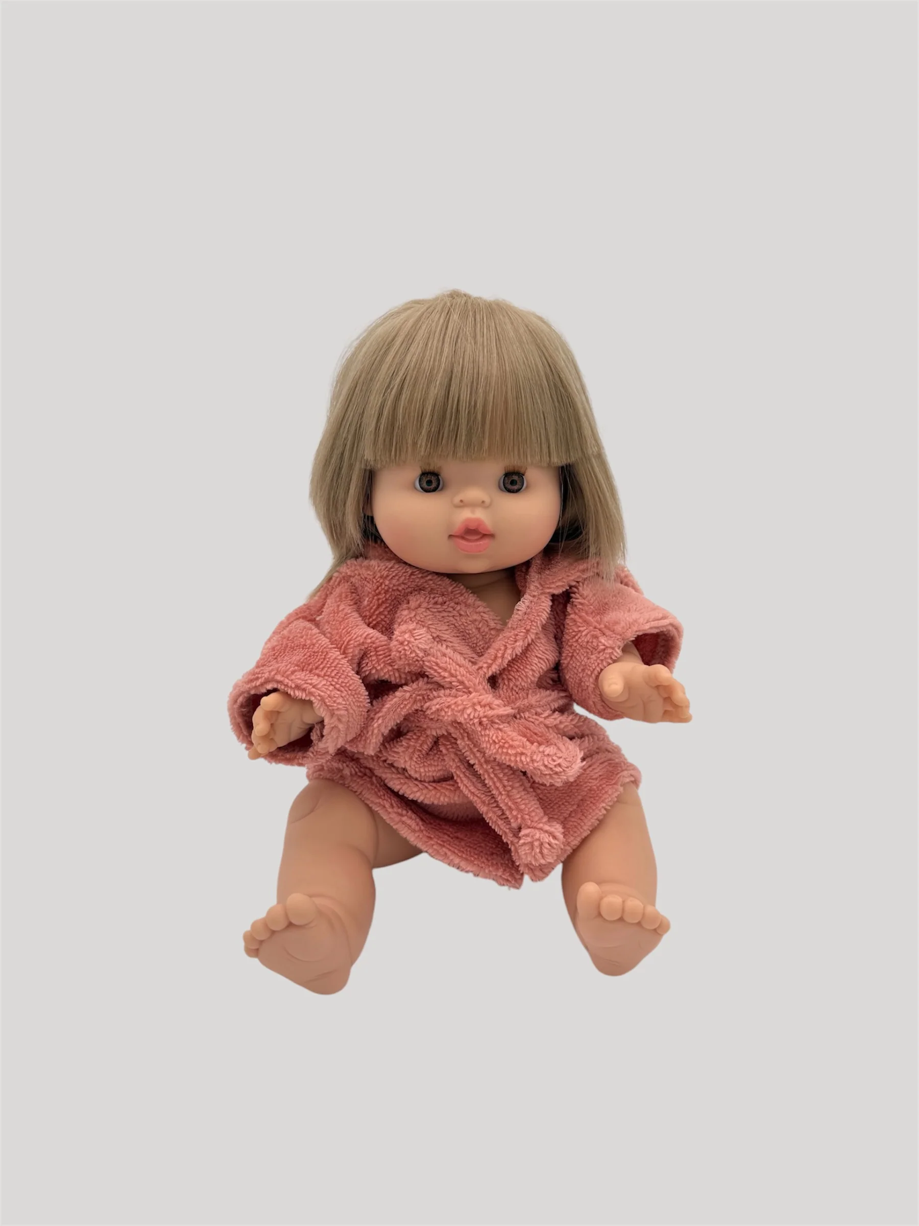 Minikane Doll Clothes | Hooded Bathrobe - Marsala - Image 3