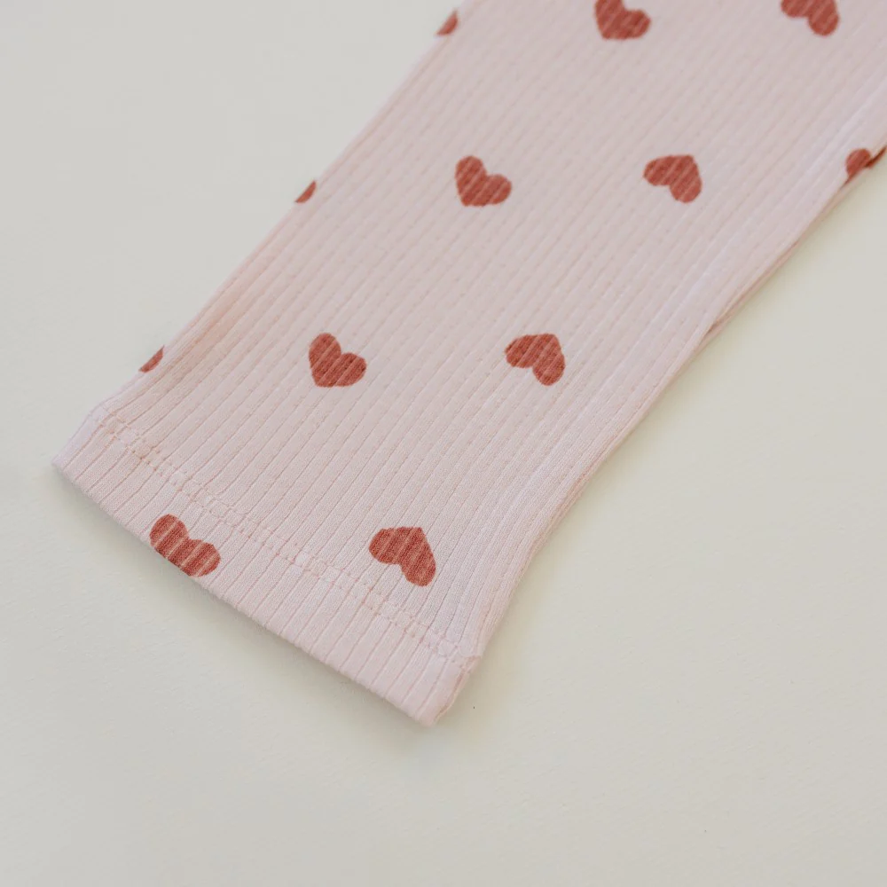 Leni & Romi | Kids Ribbed Cotton Set - Dreamy Mauve Hearts - Image 10