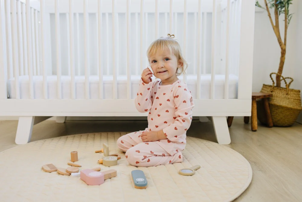 Leni & Romi | Kids Ribbed Cotton Set - Dreamy Mauve Hearts - Image 3
