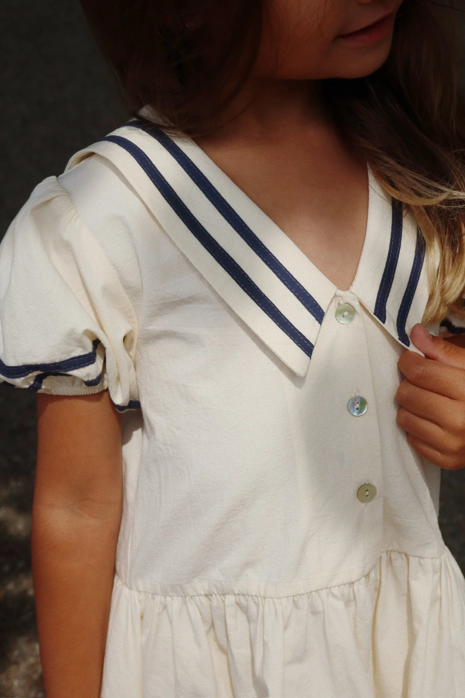 Konges Sloejd | Allie Sailor Dress in Optic White: Classic Nautical Design - Image 5