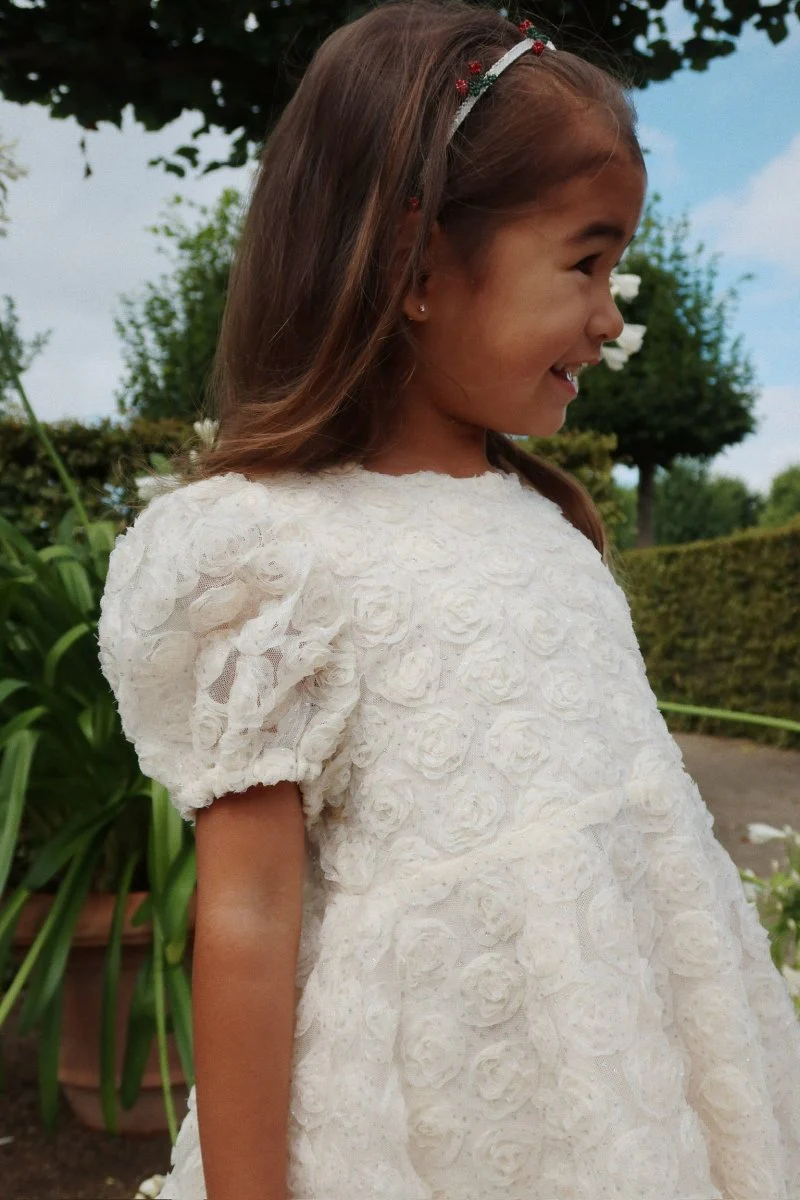 Konges Sloejd | Ally Dress in Antique White: Elegant Textured Lace Special Occasion Dress - Image 10