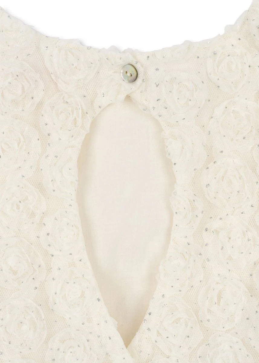 Konges Sloejd | Ally Dress in Antique White: Elegant Textured Lace Special Occasion Dress - Image 3