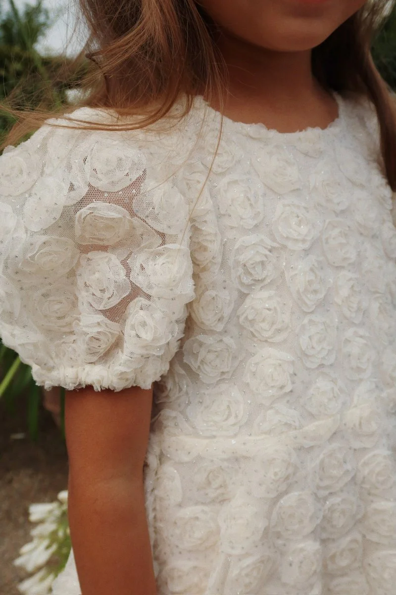 Konges Sloejd | Ally Dress in Antique White: Elegant Textured Lace Special Occasion Dress - Image 6
