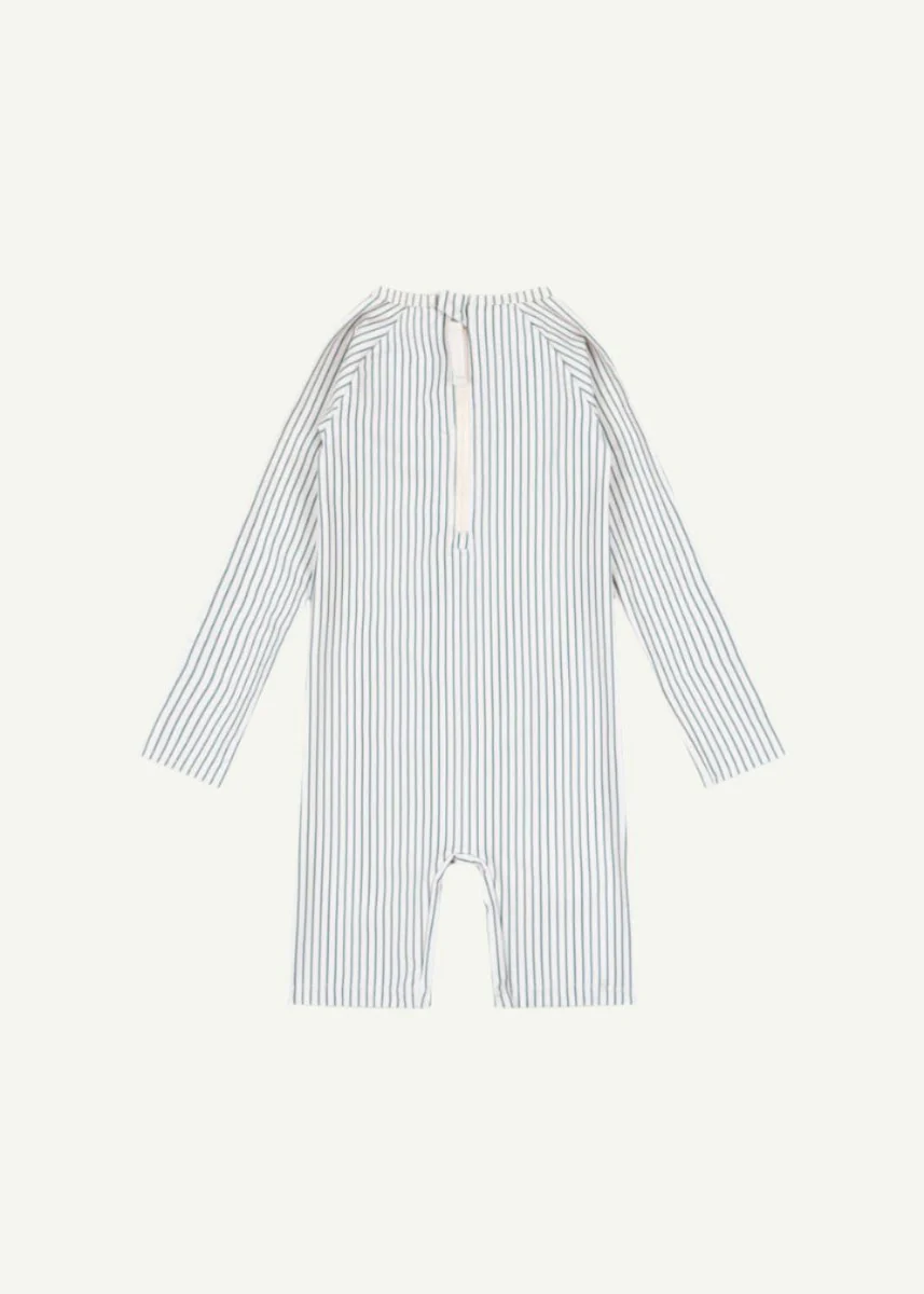 Konges Sloejd | Aster Onesie Swimsuit in Tea Stripe: UPF 50+ Long-Sleeve Sun Protection - Image 2