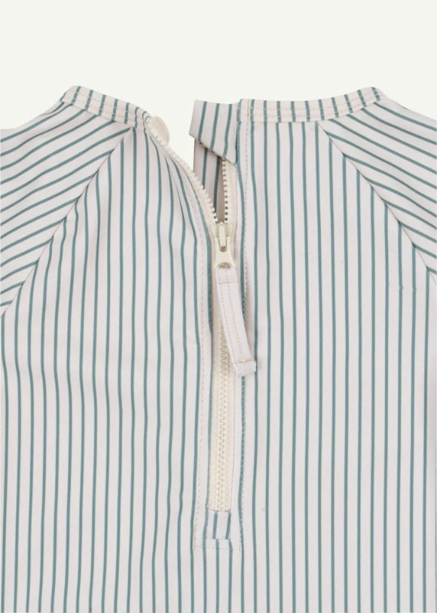 Konges Sloejd | Aster Onesie Swimsuit in Tea Stripe: UPF 50+ Long-Sleeve Sun Protection - Image 3