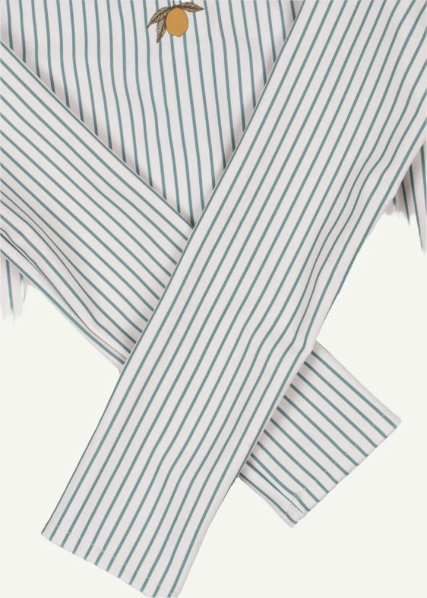 Konges Sloejd | Aster Onesie Swimsuit in Tea Stripe: UPF 50+ Long-Sleeve Sun Protection - Image 4