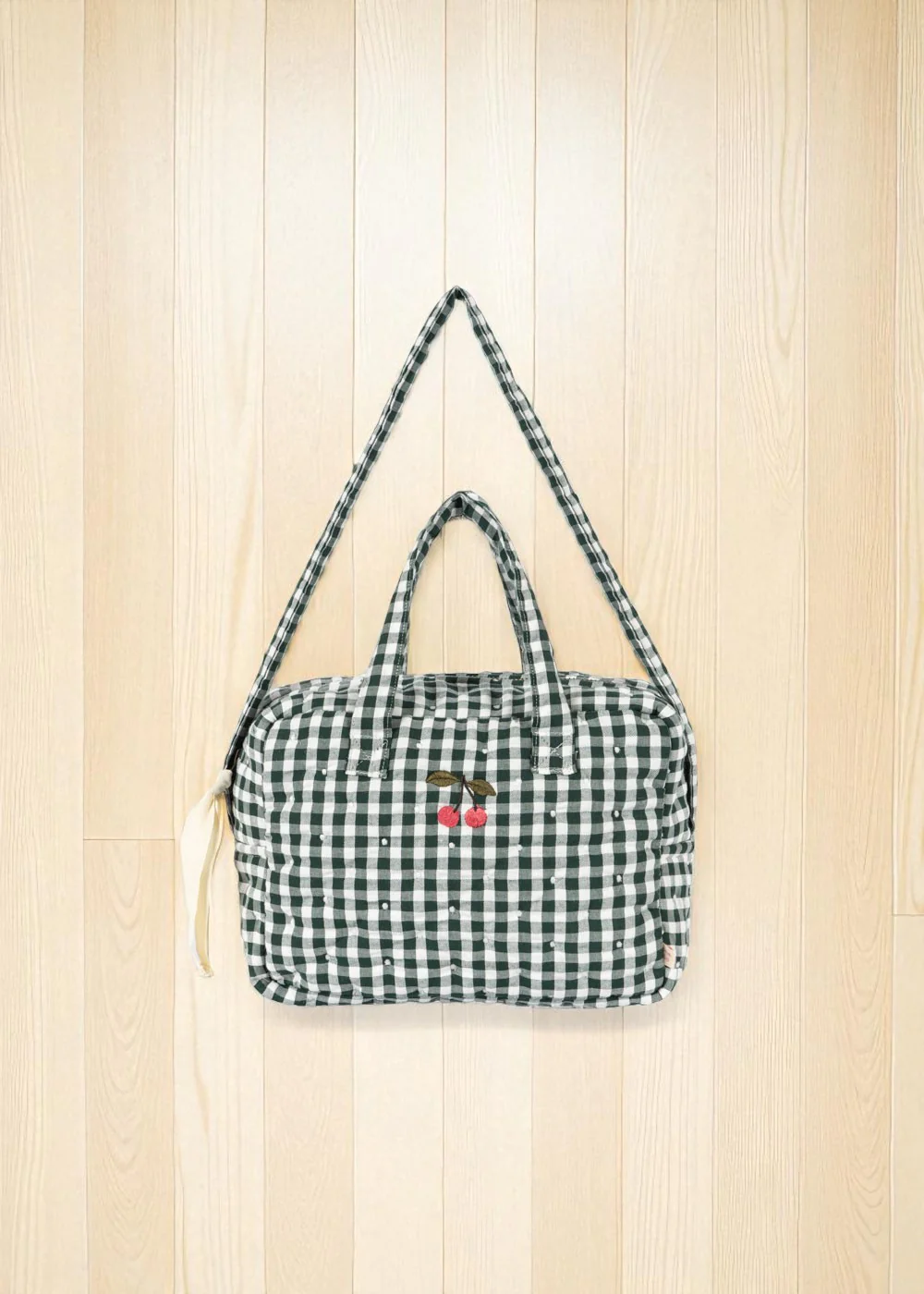 Konges Sloejd | Baby Doll Diaper Bag - Green Check - Image 2