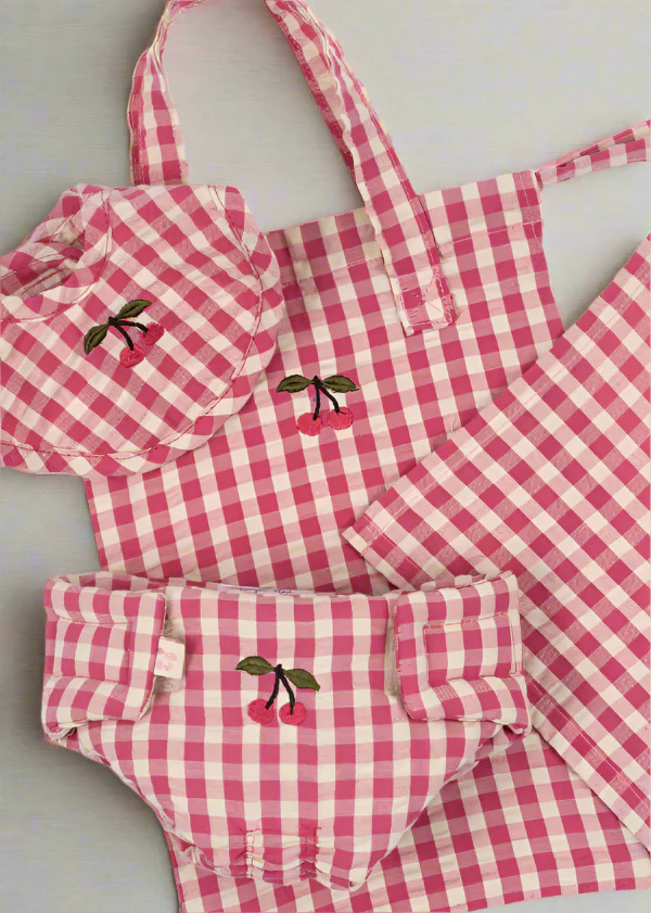 Konges Sloejd | Baby Doll Nursery Set - Bubblegum Check - Image 3