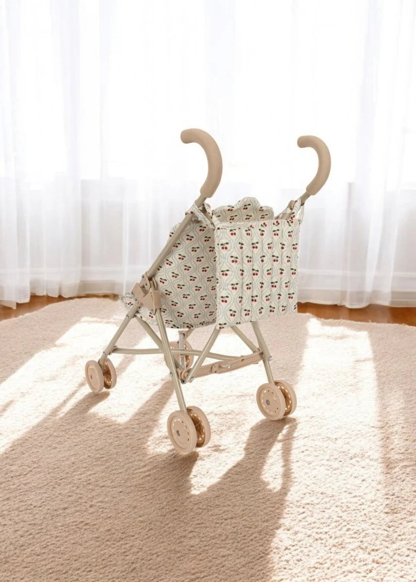 Konges Sloejd | Baby Doll Stroller - Cherry Motif - Image 2