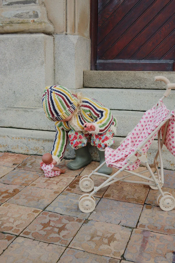 Konges Sloejd | Baby Doll Stroller - Rosie Rose - Image 9