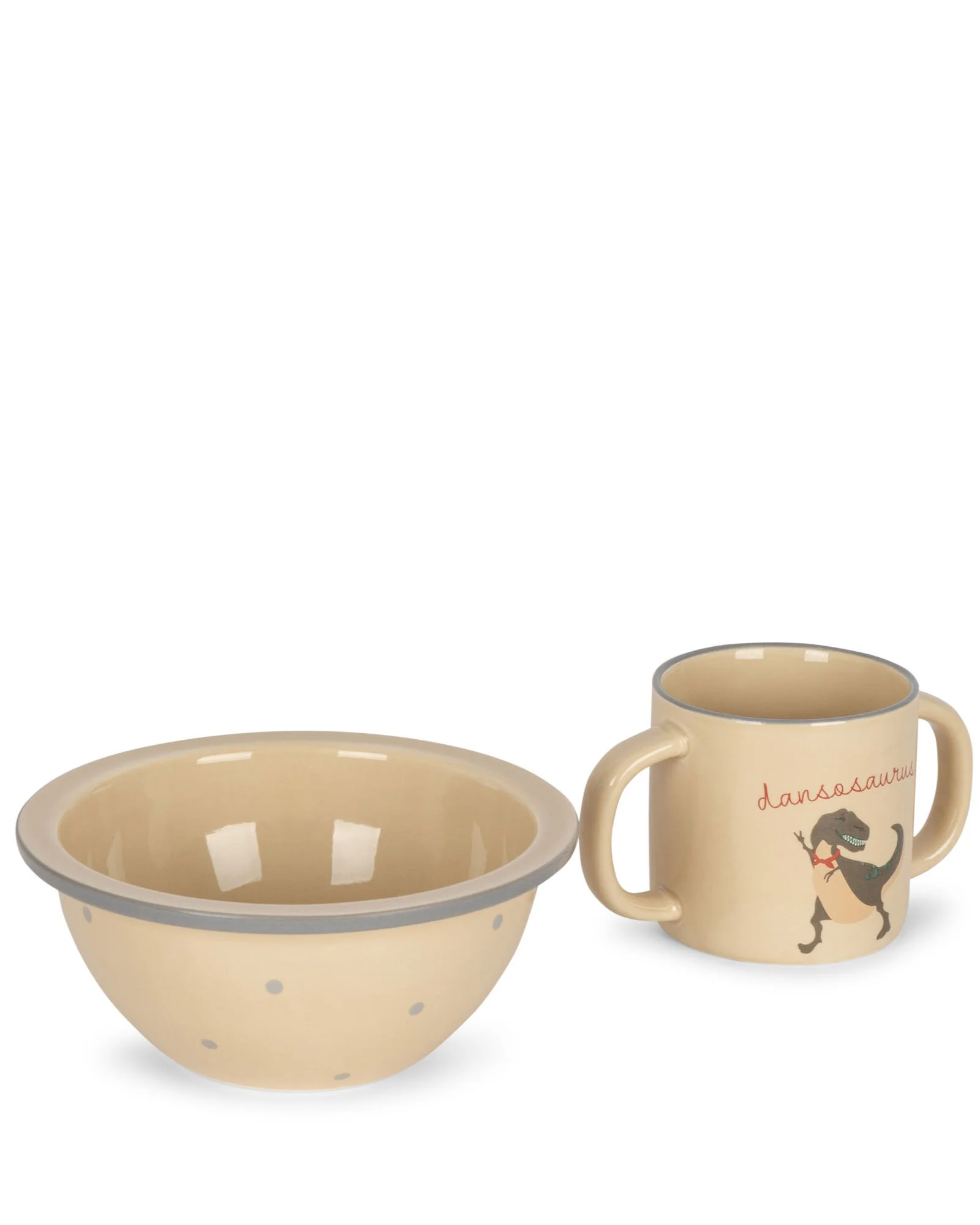 Konges Sloejd | Ceramic Bowl & Cup Set - Dino - Image 4