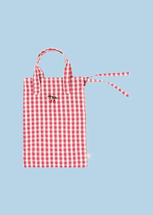 Konges Sloejd | Doll Bedding Set - Bubblegum Check - Image 4