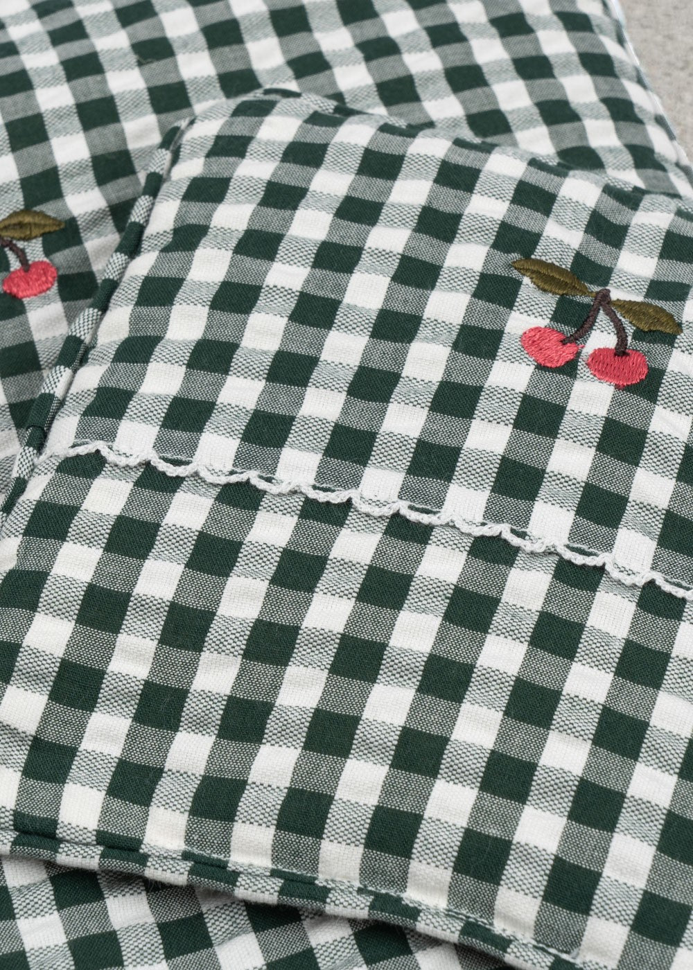 HOLIDAY EXCLUSIVE: Konges Sloejd | Doll Bedding Set - Green Check - Image 3