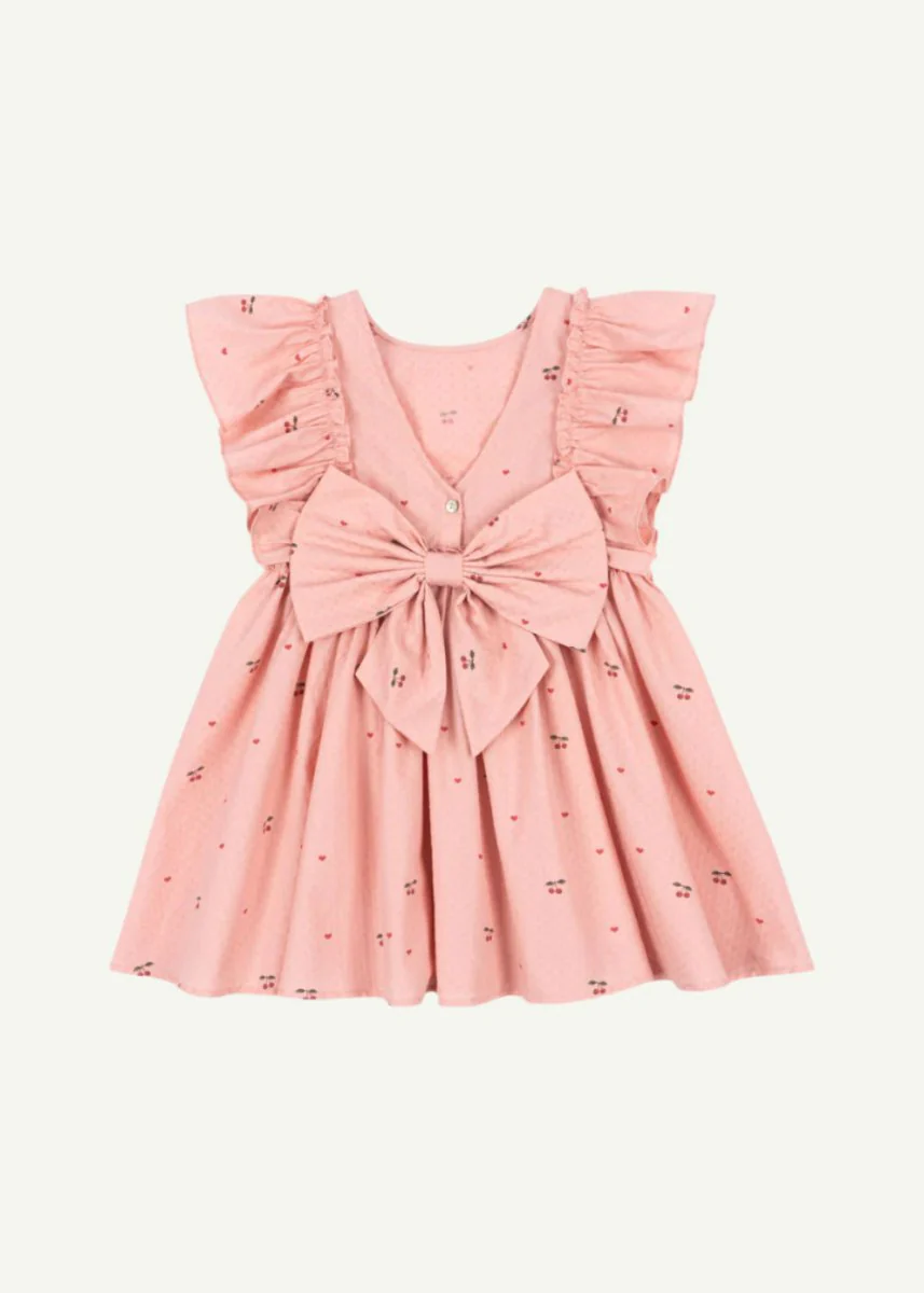 Konges Sloejd | Evia Bow Dress w/ Statement Back Bow in Cherry Coeur - Image 2
