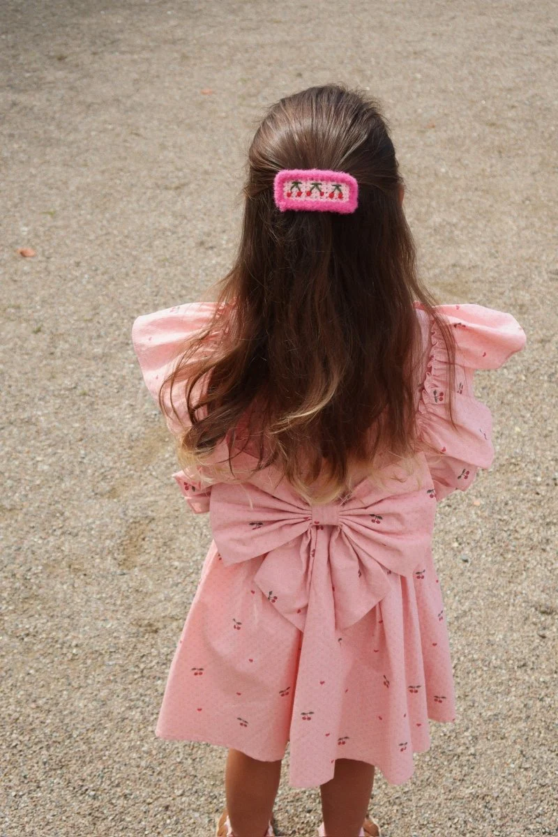 Konges Sloejd | Evia Bow Dress w/ Statement Back Bow in Cherry Coeur - Image 3