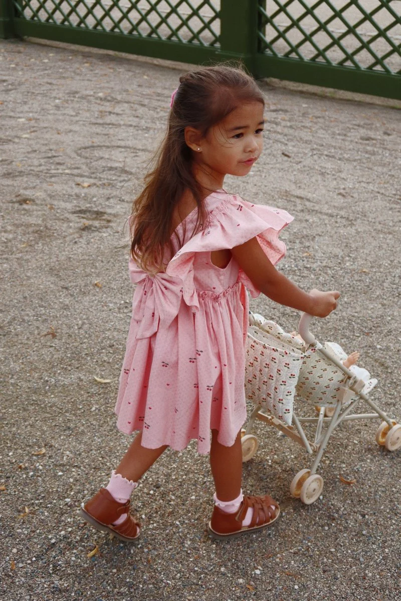 Konges Sloejd | Evia Bow Dress w/ Statement Back Bow in Cherry Coeur - Image 6