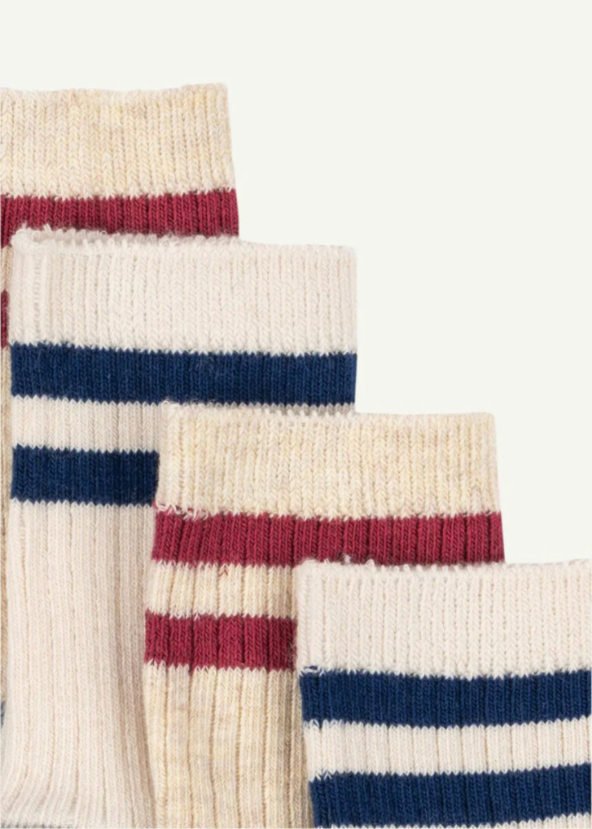 Konges Sloejd | Signature Rib Socks 2-Pack: Organic Cotton Crew Socks in Nautical Colors - Image 2
