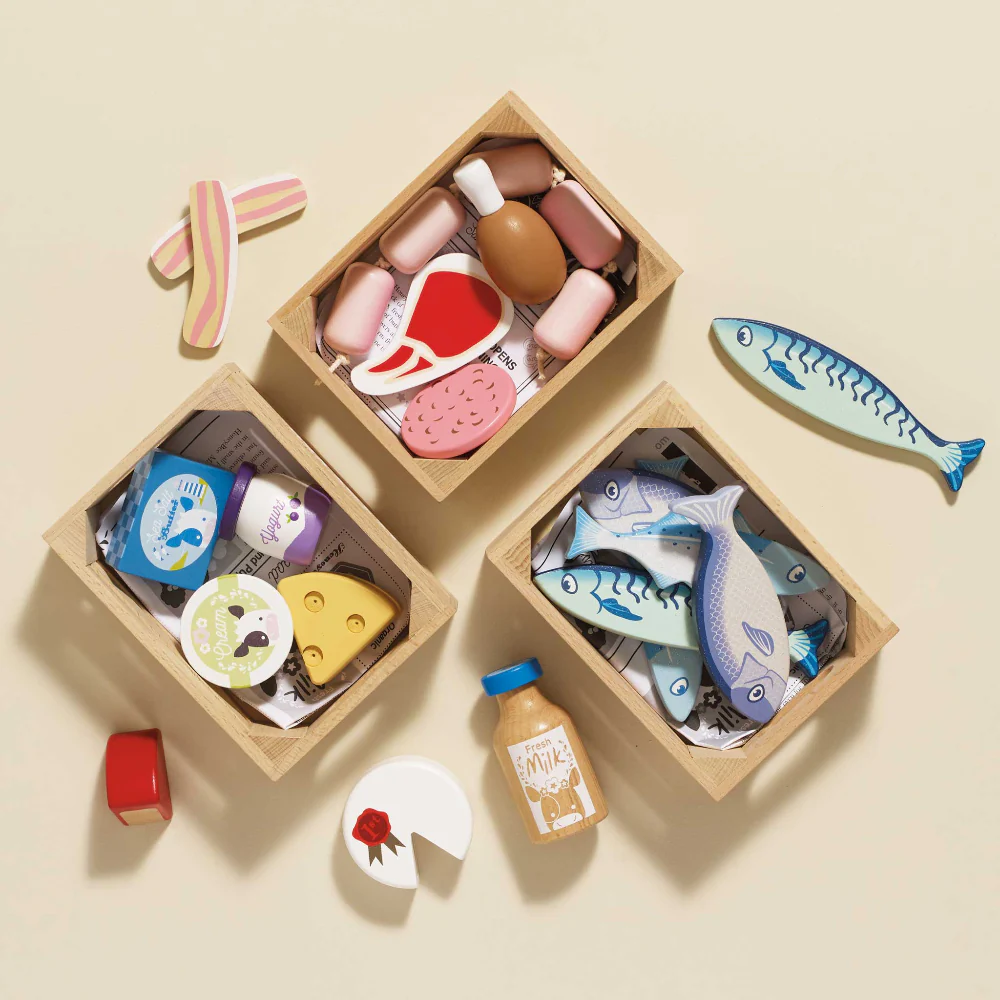 Le Toy Van | Cheese & Dairy Wooden Market Crate - Image 3