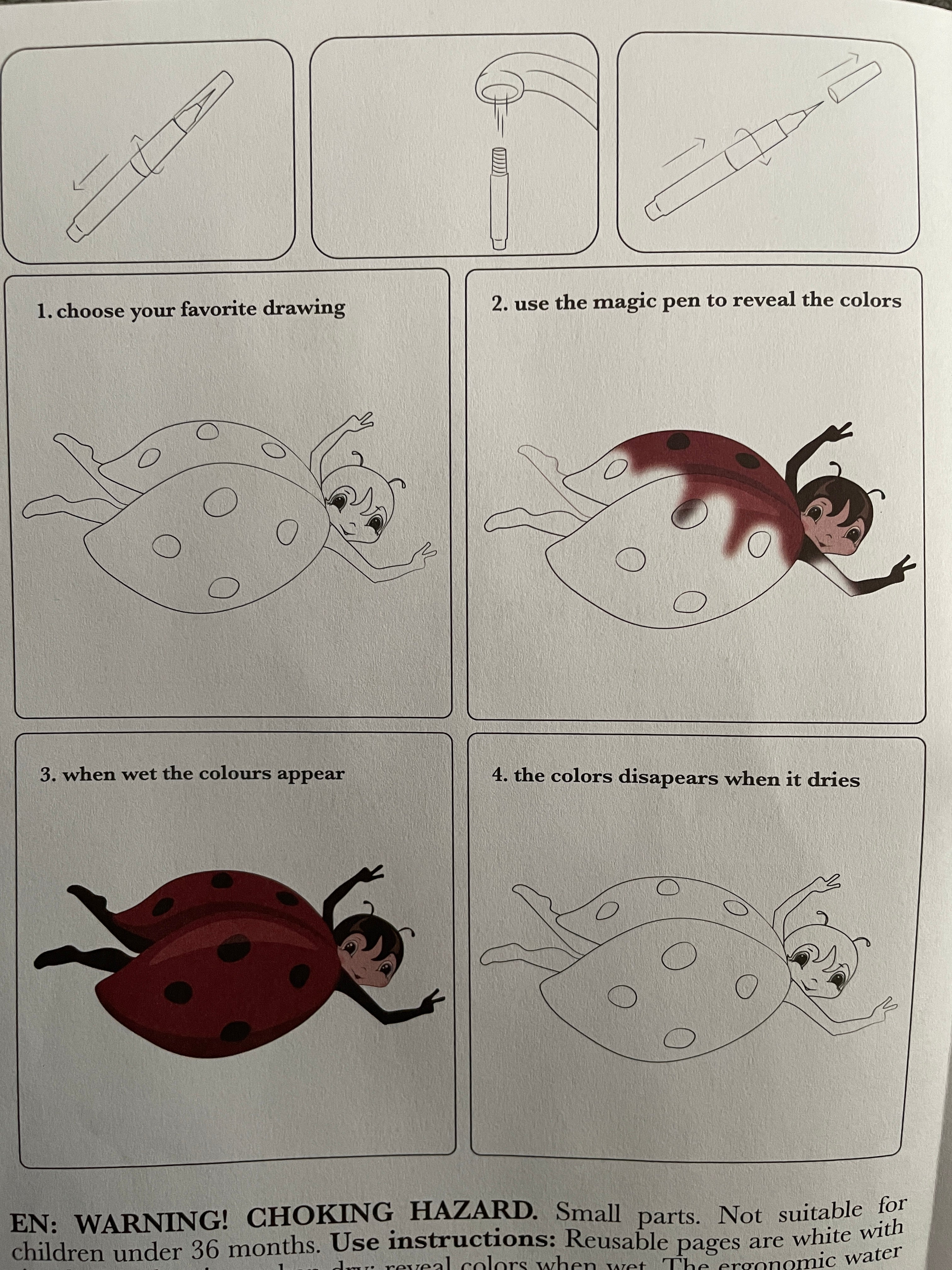 Magic Water Coloring Book - Off White - Image 15
