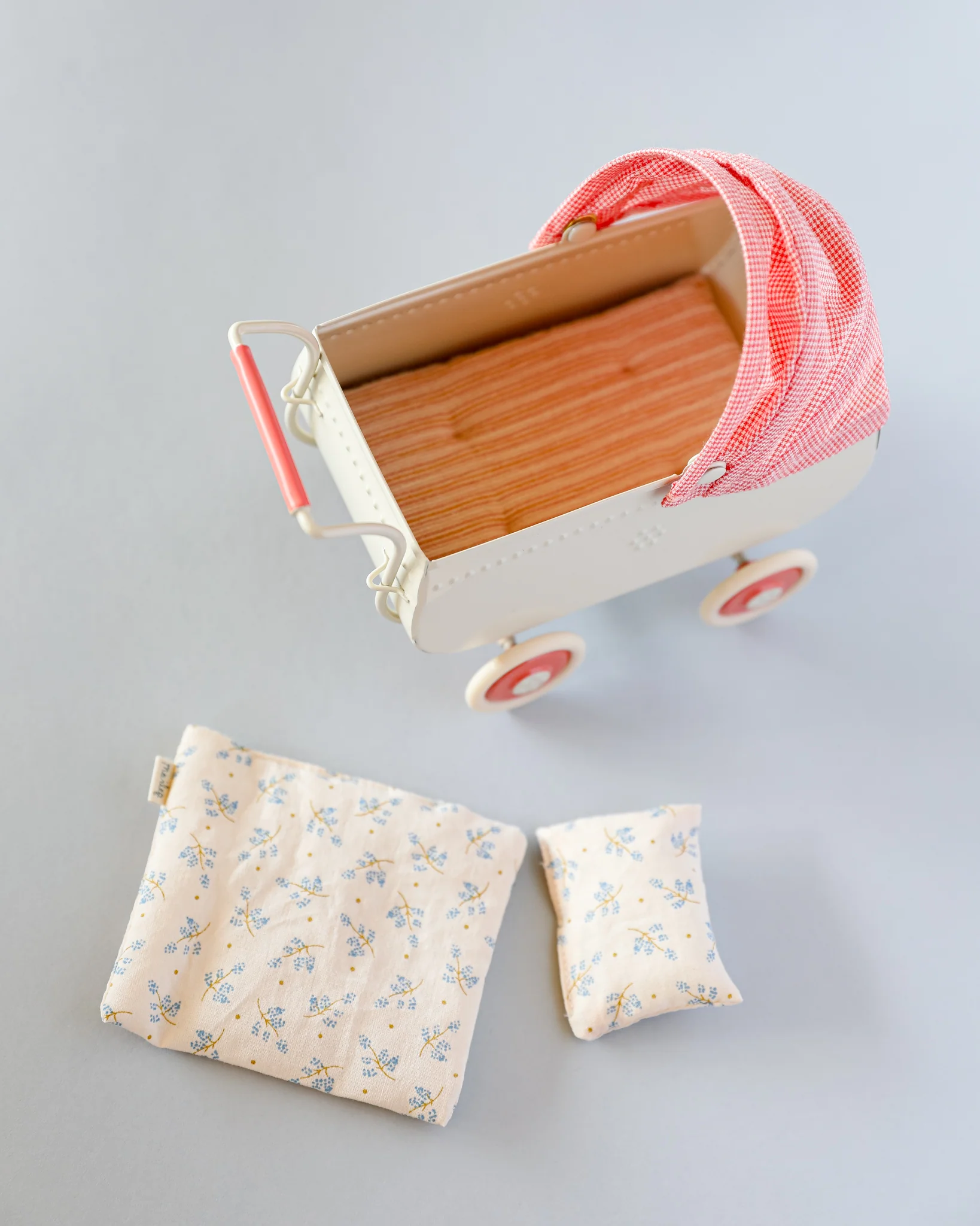 Maileg | Miniature Pram, Micro - Coral - Image 5
