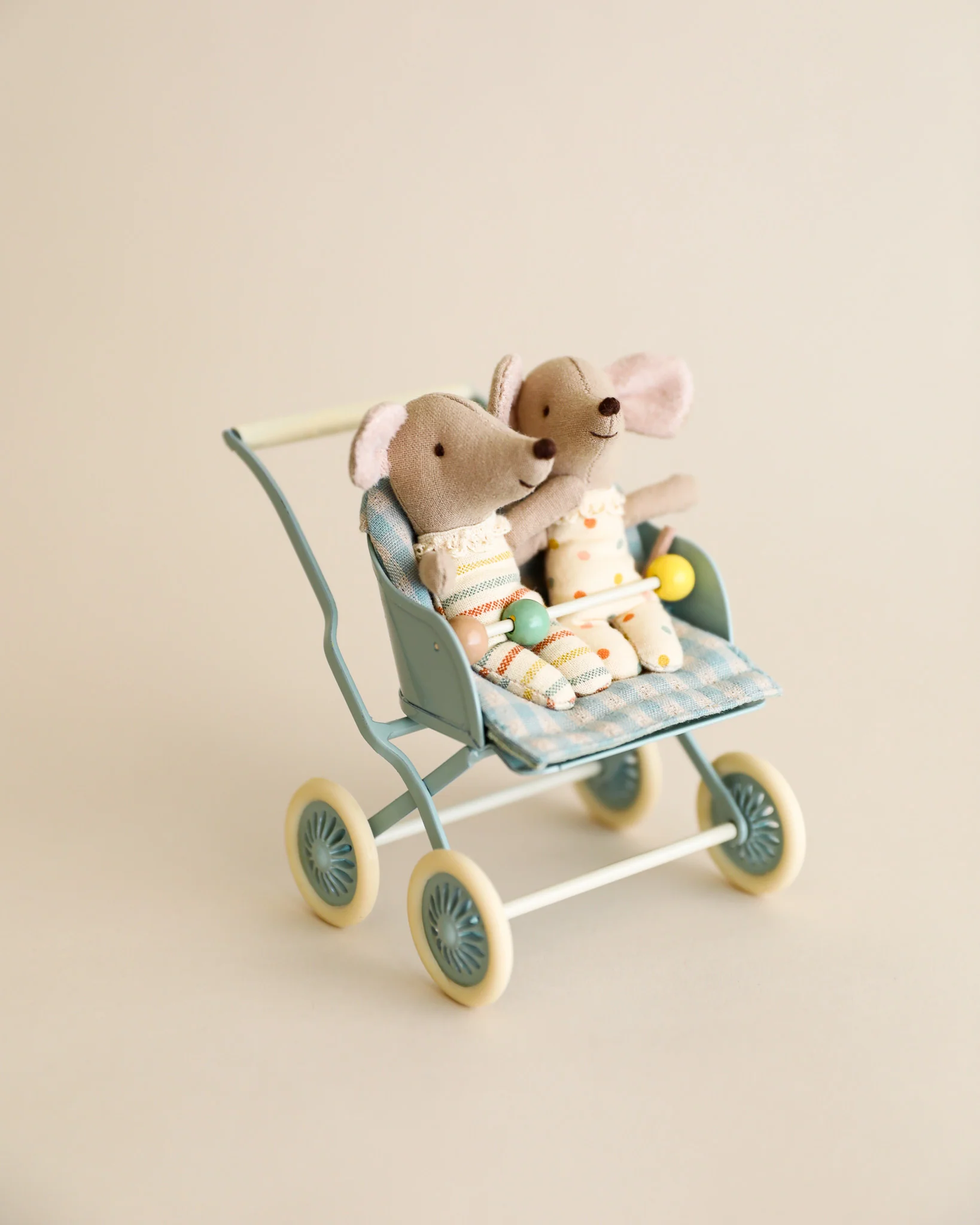 Maileg | Stroller, Baby Mice - Mint - Image 2