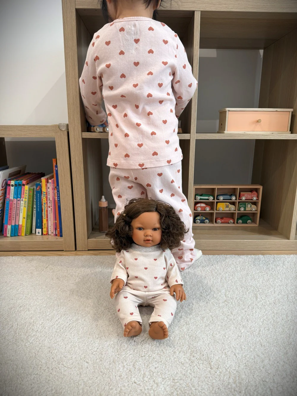 Matching Doll Sweatshirt Set - Dreamy Mauve Hearts (11" - 14" Dolls) - Image 4