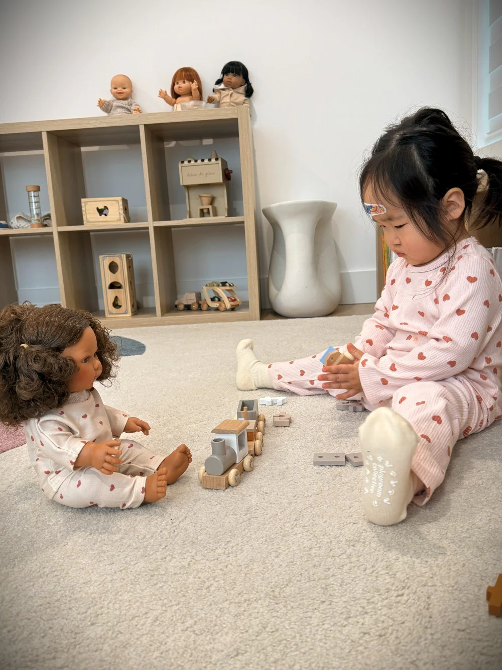 Matching Doll Sweatshirt Set - Dreamy Mauve Hearts (11" - 14" Dolls) - Image 5