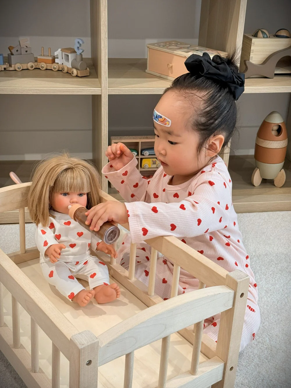 Matching Doll Sweatshirt Set - Valentine Rose Hearts (11" - 14" Dolls) - Image 5
