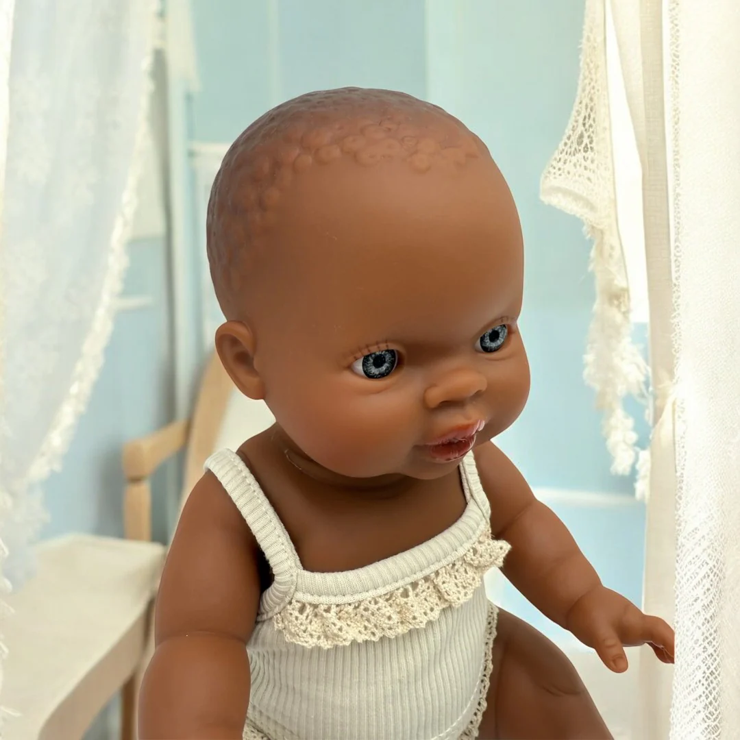 Minikane Doll | 13" African Baby Girl Doll w/ Light Eyes - Image 3
