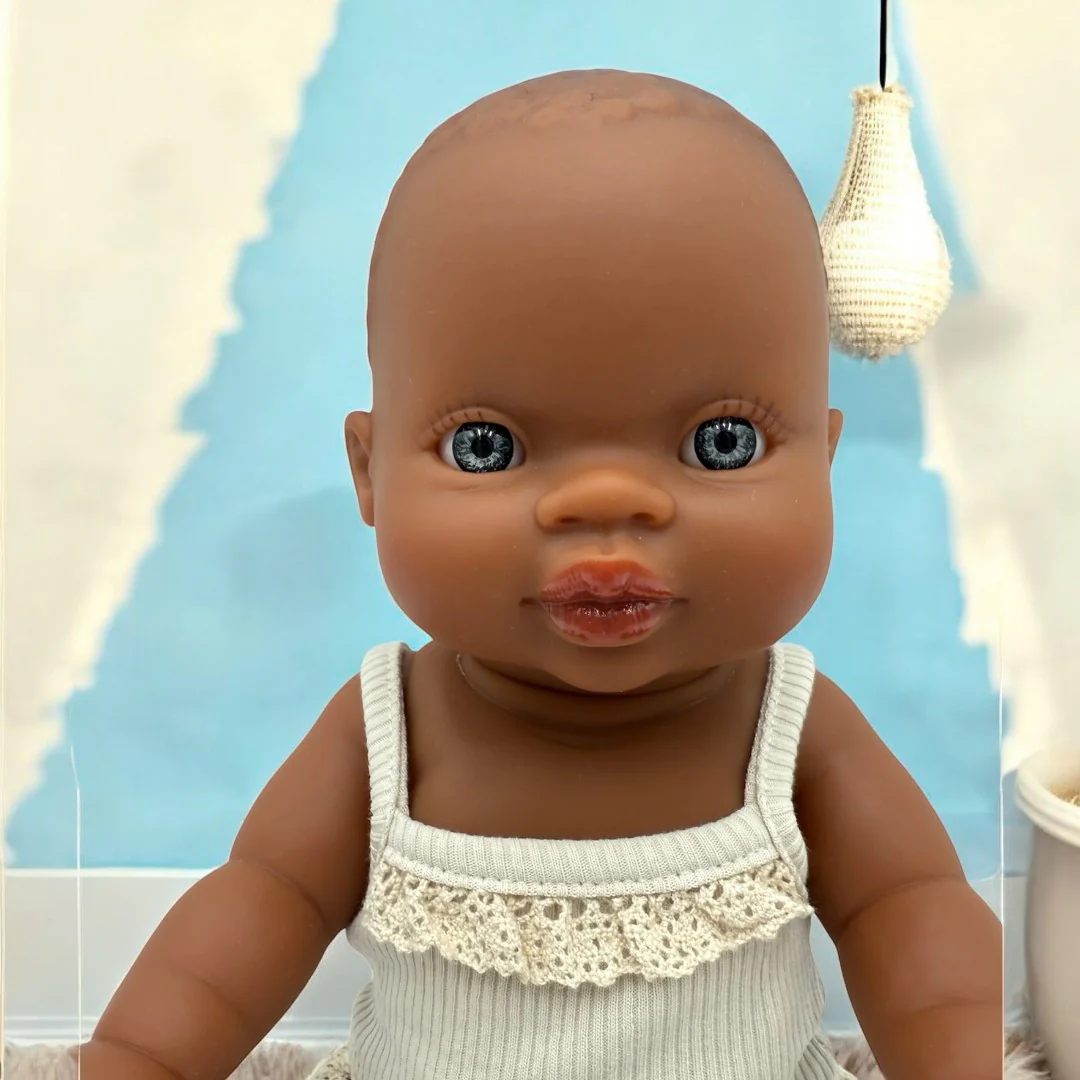 Minikane Doll | 13" African Baby Girl Doll w/ Light Eyes - Image 4