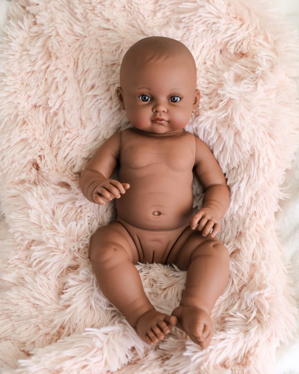 Minikane Doll | 18" Bambini Girl Doll Augustine in Marsala Romper - Image 3