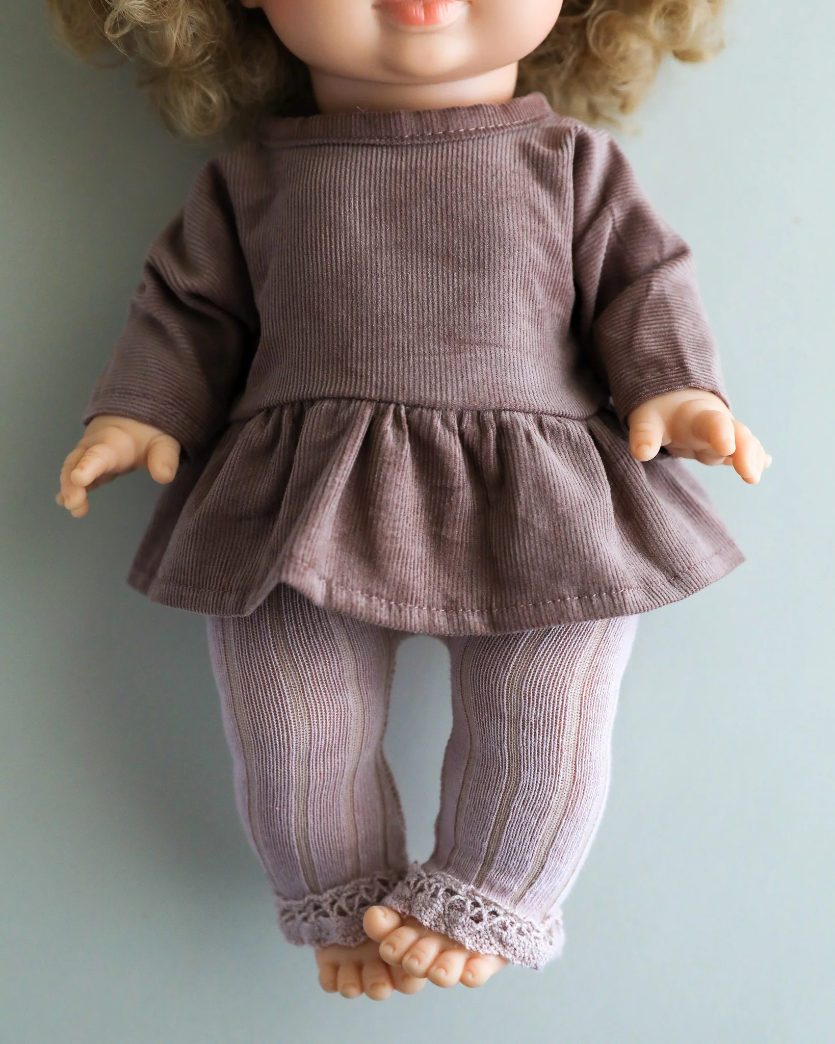 Minikane Doll Clothes | 2-Piece Top & Legging Set - Lavender Grape - Image 3