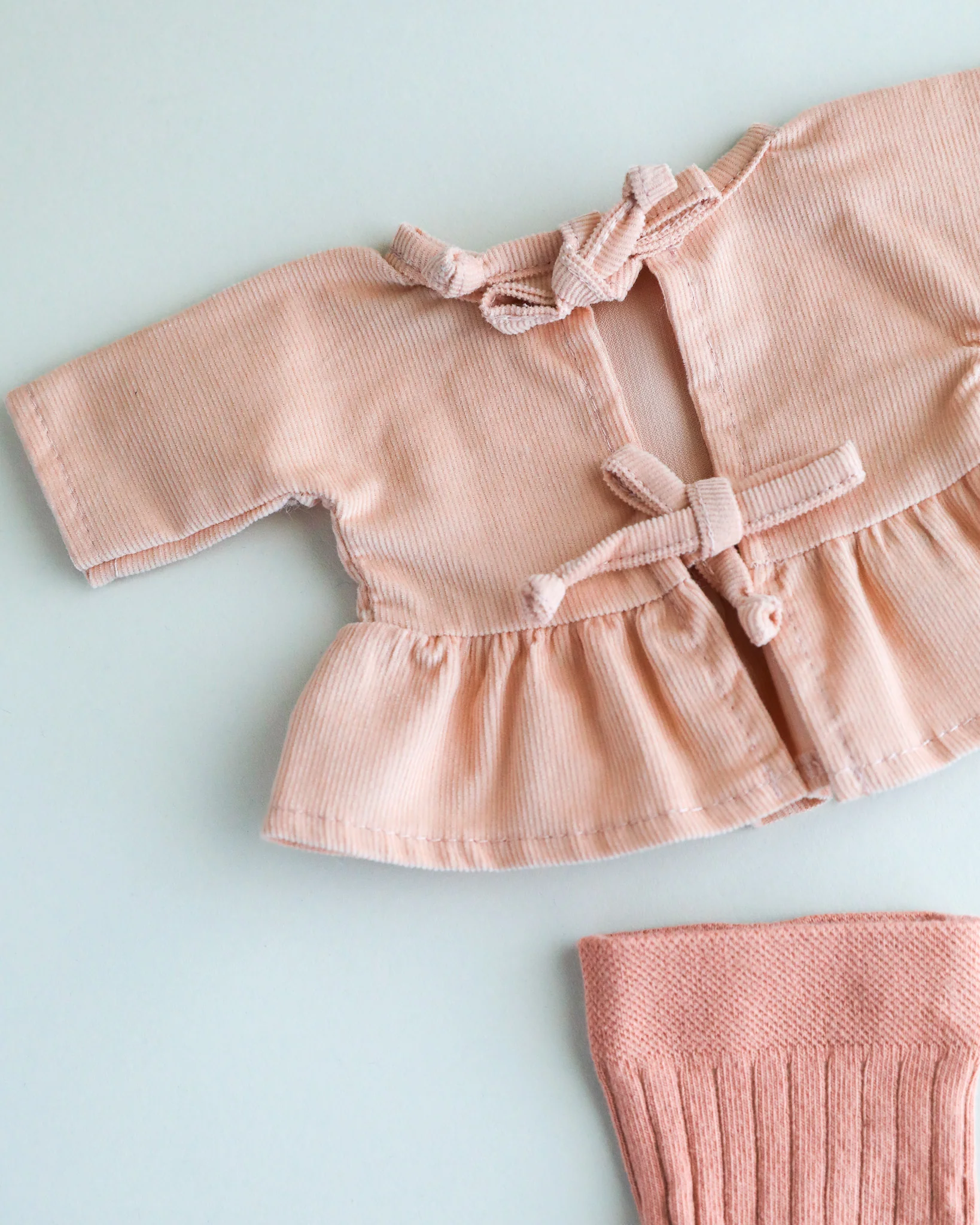 Minikane Doll Clothes | 2-Piece Top & Legging Set - Peach - Image 4