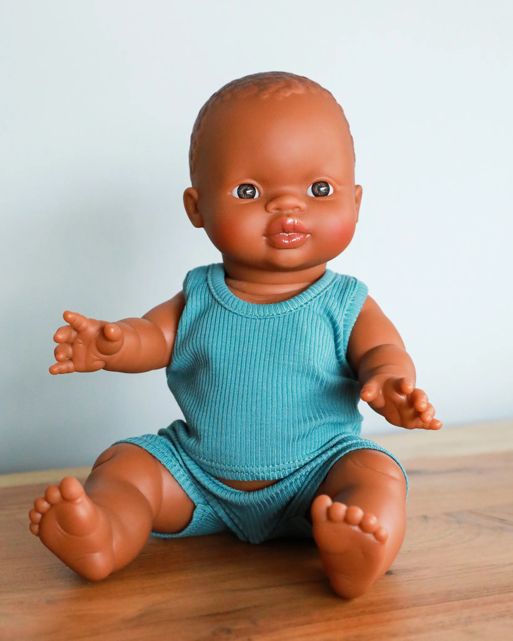 Minikane Doll Clothes | Two-Piece Tank Doll Outfit - Blue - Image 5