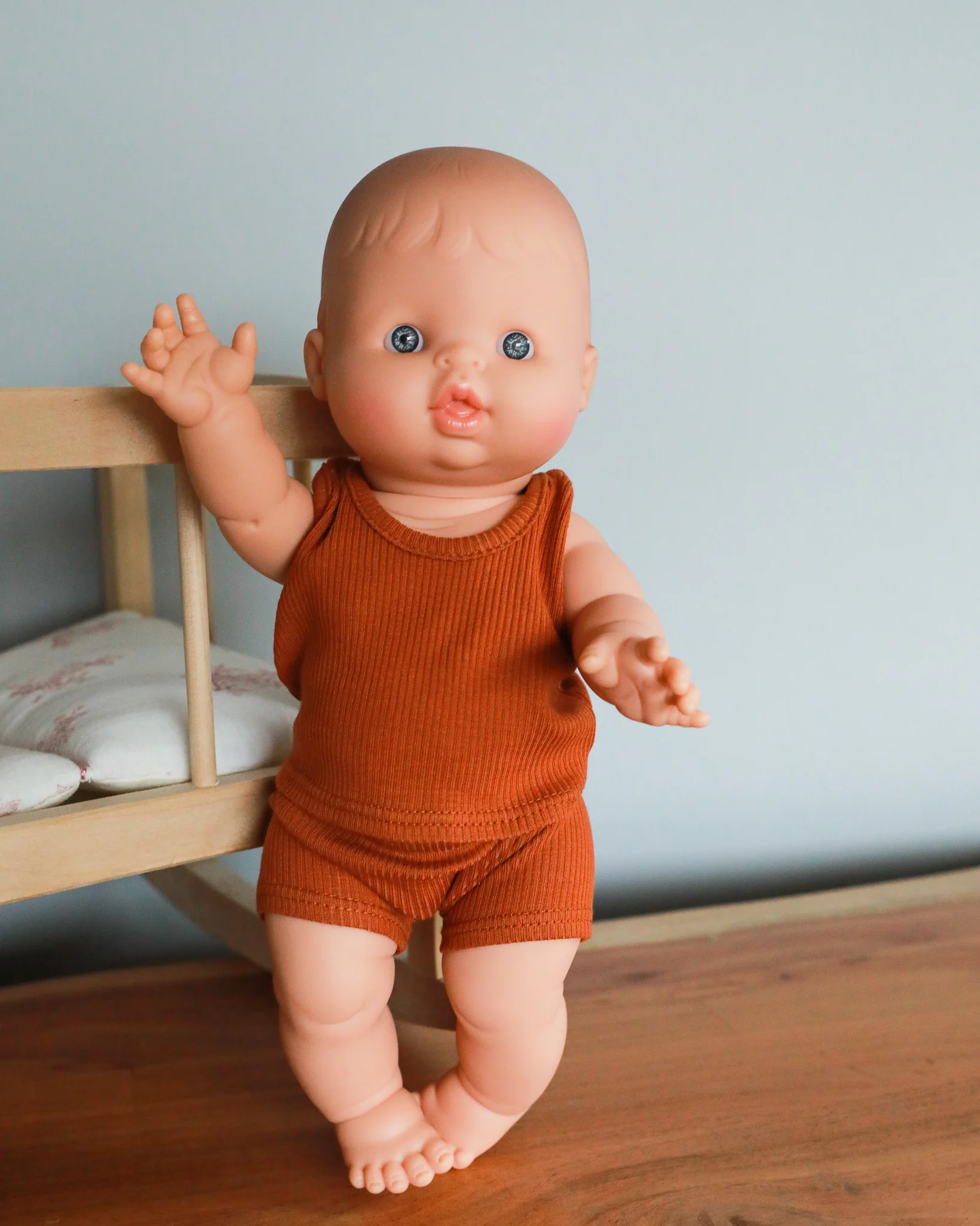 Minikane Doll Clothes |  Two-Piece Tank Doll Outfit - Caramel - Image 3