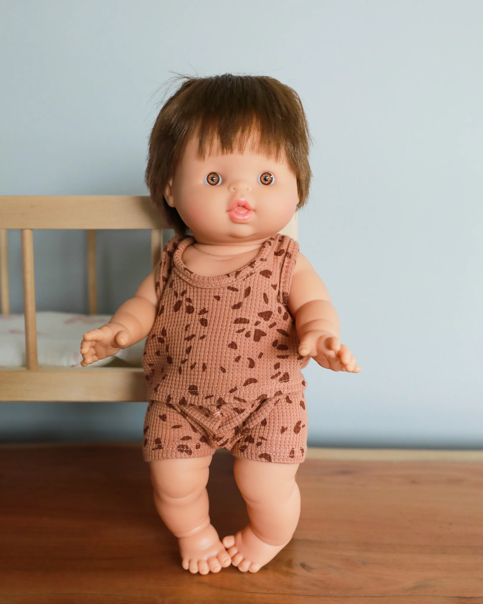 Minikane Doll Clothes | Two-Piece Tank Doll Outfit - Brown Pebbles - Image 3