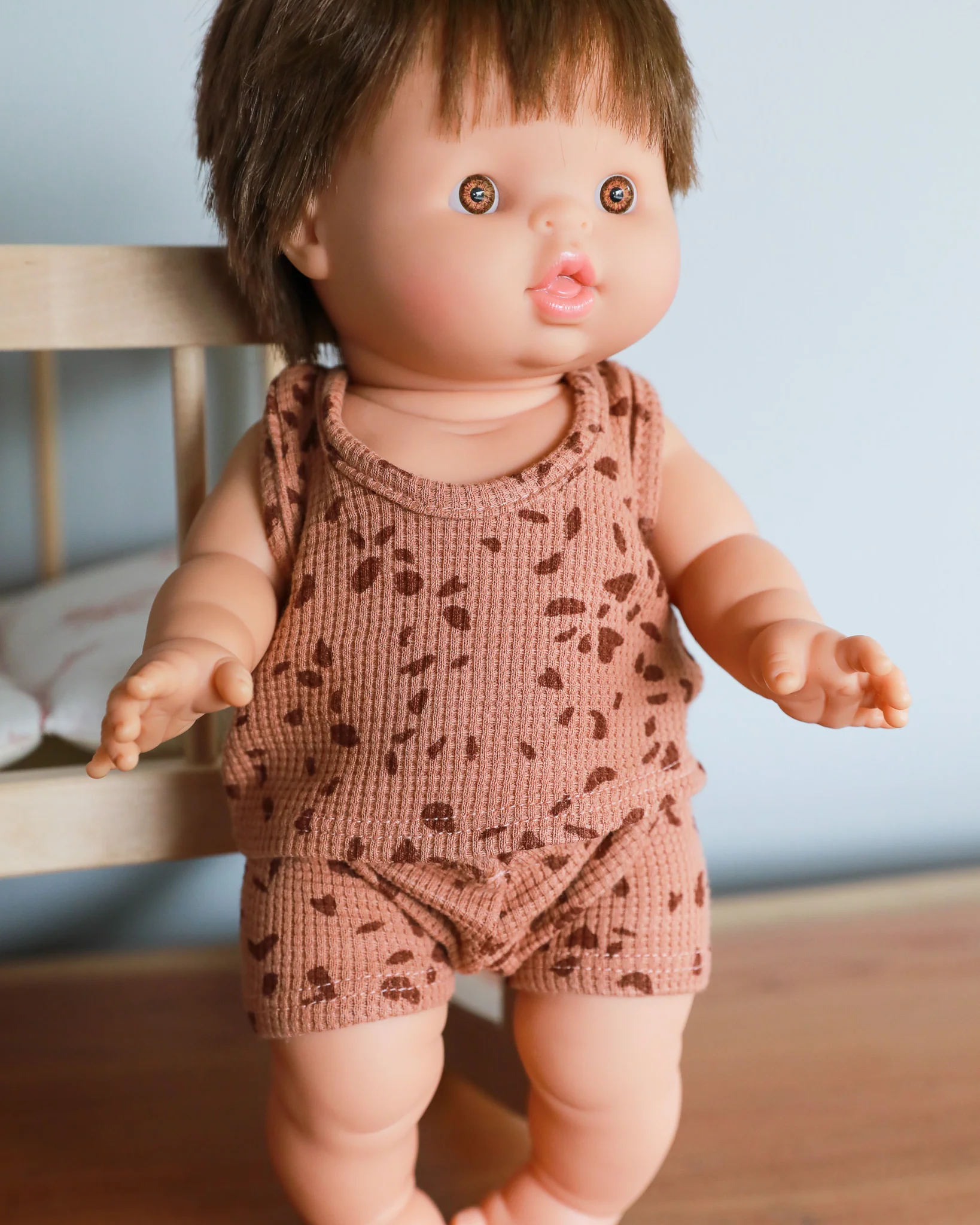 Minikane Doll Clothes | Two-Piece Tank Doll Outfit - Brown Pebbles - Image 4