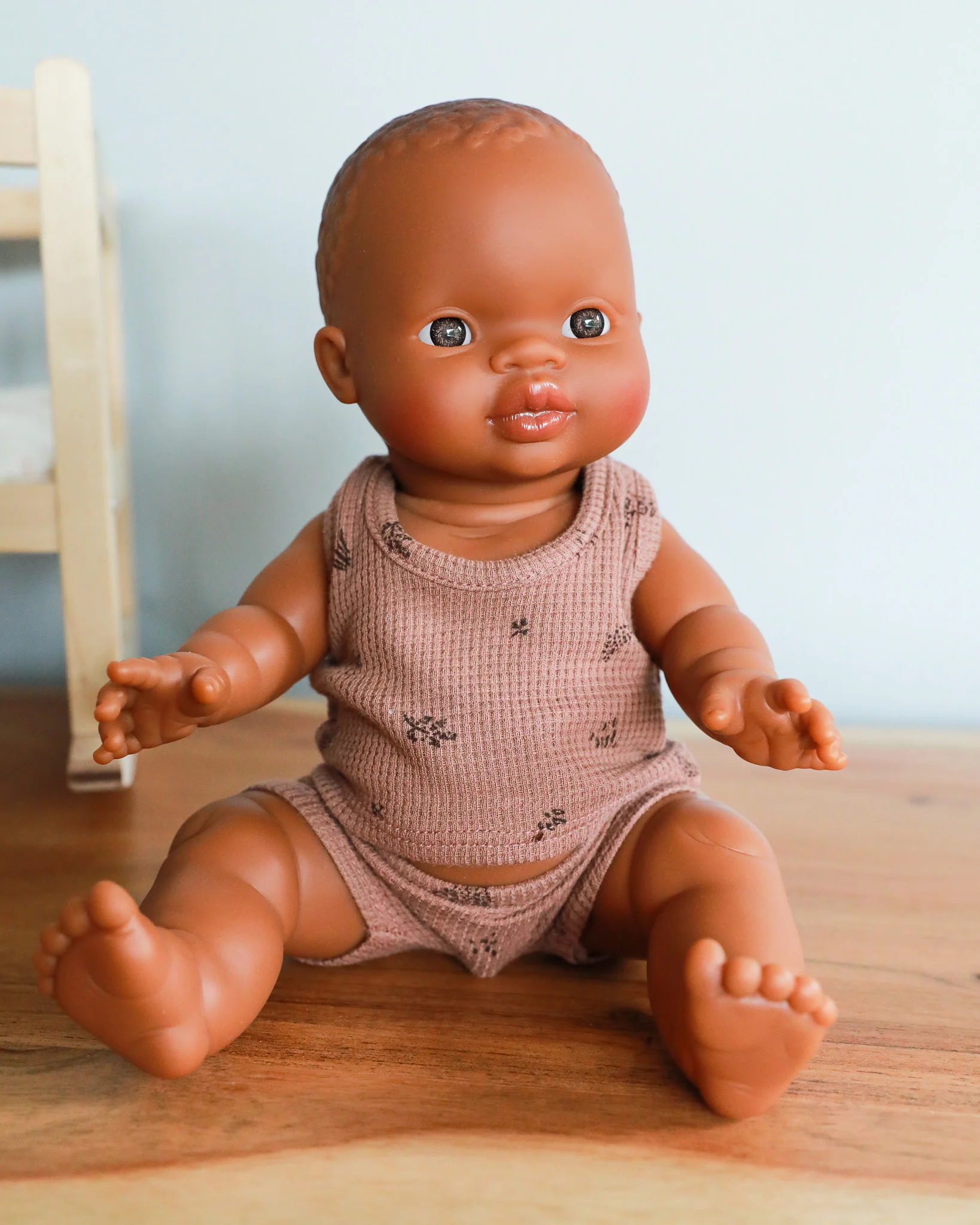 Minikane Doll Clothes | Baby Boy Doll Tank Set - Chestnut - Image 5