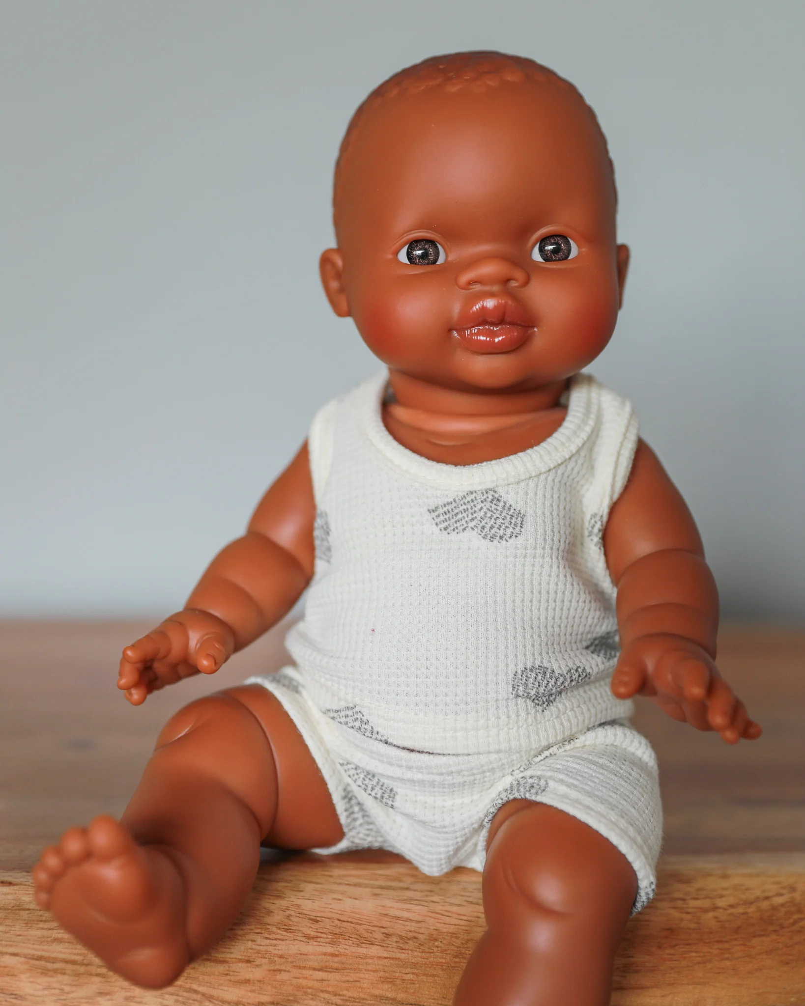 Minikane Doll Clothes | Baby Boy Doll Tank Set - Hearts - Image 4